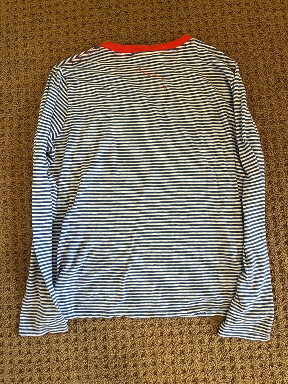 Clare V. Blue/Cream Mini Stripe Long Sleeve - S - Picture 6 of 7